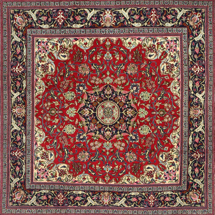 Machine Washable Traditional Saffron Red Rug, wshtr1693