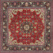 Machine Washable Traditional Saffron Red Rug, wshtr1693