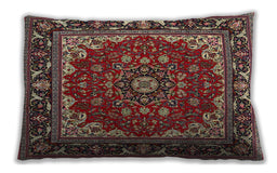 Traditional Classic Rectangular Saffron Red Lumbar Throw Pillow, 13 inch by 19 inch, lbtr1693