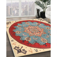 Traditional Sage Green Medallion Rug, tr1694