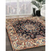 Traditional Bakers Brown Medallion Rug in Family Room, tr1695