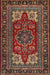 Traditional Saffron Red Medallion Rug, tr1696