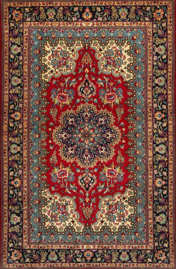 Machine Washable Traditional Saffron Red Rug, wshtr1696