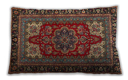 Traditional Classic Rectangular Saffron Red Lumbar Throw Pillow, 13 inch by 19 inch, lbtr1696