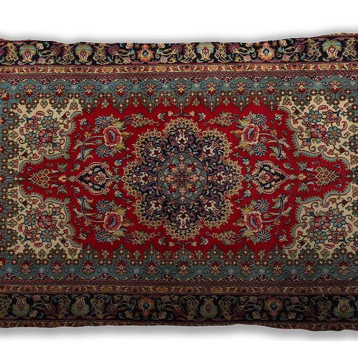 Traditional Classic Rectangular Saffron Red Lumbar Throw Pillow, 13 inch by 19 inch, lbtr1696