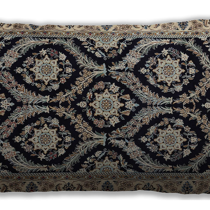 Traditional Classic Rectangular Charcoal Black Lumbar Throw Pillow, 13 inch by 19 inch, lbtr1698