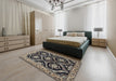 Machine Washable Traditional Charcoal Black Rug in a Bedroom, wshtr1698