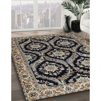 Traditional Charcoal Black Persian Rug, tr1698