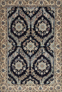 Machine Washable Traditional Charcoal Black Rug, wshtr1698