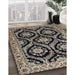 Traditional Charcoal Black Persian Rug in Family Room, tr1698