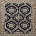 Square Traditional Charcoal Black Persian Rug, tr1698