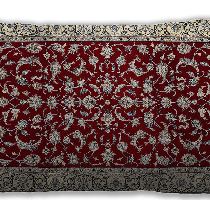 Traditional Classic Rectangular Saffron Red Lumbar Throw Pillow, 13 inch by 19 inch, lbtr1699