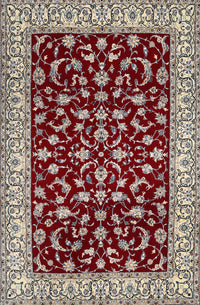 Machine Washable Traditional Saffron Red Rug, wshtr1699