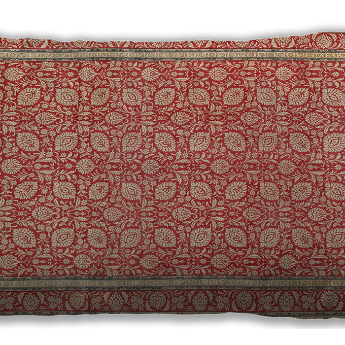 Traditional Classic Rectangular Red Lumbar Throw Pillow, 13 inch by 19 inch, lbtr169