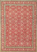 Machine Washable Traditional Red Rug, wshtr169