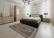 Machine Washable Traditional Dark Brown Rug in a Bedroom, wshtr16