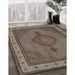 Traditional Dark Brown Medallion Rug in Family Room, tr16