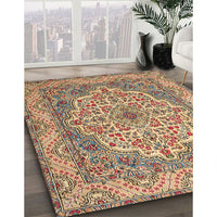 Traditional Sienna Brown Medallion Rug, tr1700