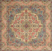 Traditional Sienna Brown Medallion Rug, tr1700