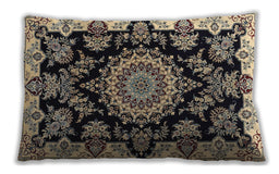 Traditional Classic Rectangular Charcoal Black Lumbar Throw Pillow, 13 inch by 19 inch, lbtr1701