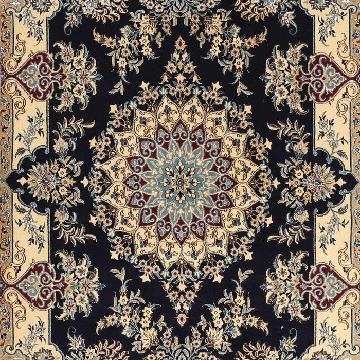 Traditional Charcoal Black Medallion Rug, tr1701