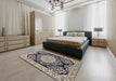 Machine Washable Traditional Tan Brown Rug in a Bedroom, wshtr1702