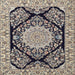 Square Traditional Tan Brown Medallion Rug, tr1702