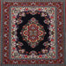 Round Machine Washable Traditional Dark Scarlet Red Rug, wshtr1703