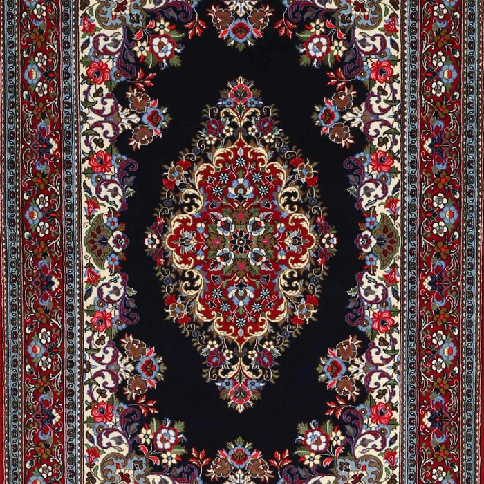 Traditional Dark Scarlet Red Medallion Rug, tr1703