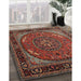 Traditional Orange Salmon Pink Medallion Rug in Family Room, tr1705