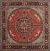 Traditional Orange Salmon Pink Medallion Rug, tr1705