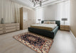 Machine Washable Traditional Night Red Rug in a Bedroom, wshtr1706