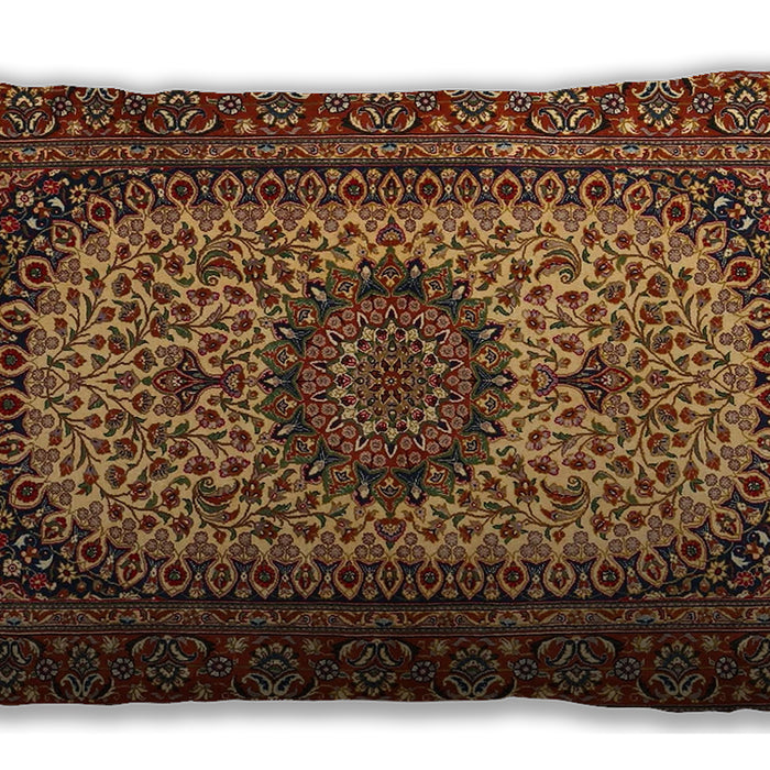 Traditional Classic Rectangular Saffron Red Lumbar Throw Pillow, 13 inch by 19 inch, lbtr1707