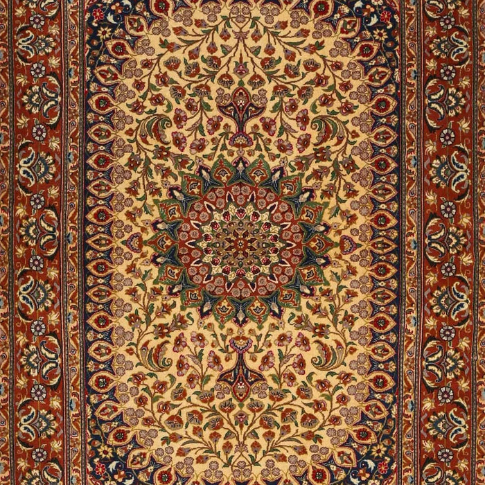 Machine Washable Traditional Saffron Red Rug, wshtr1707