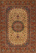 Traditional Saffron Red Medallion Rug, tr1707