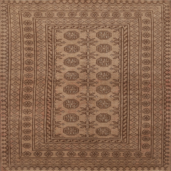 Square Traditional Saddle Brown Southwestern Rug, tr1708