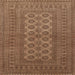 Square Traditional Saddle Brown Southwestern Rug, tr1708