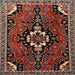 Square Traditional Dark Almond Brown Persian Rug, tr1709