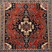 Round Machine Washable Traditional Dark Almond Brown Rug, wshtr1709