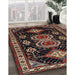 Traditional Dark Almond Brown Persian Rug in Family Room, tr1711