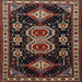 Round Machine Washable Traditional Dark Almond Brown Rug, wshtr1711