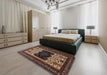 Machine Washable Traditional Dark Almond Brown Rug in a Bedroom, wshtr1712