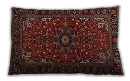 Traditional Classic Rectangular Sienna Brown Lumbar Throw Pillow, 13 inch by 19 inch, lbtr1713