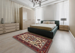 Traditional Saffron Red Persian Rug in a Bedroom, tr1714