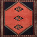 Square Traditional Deep Red Southwestern Rug, tr1715