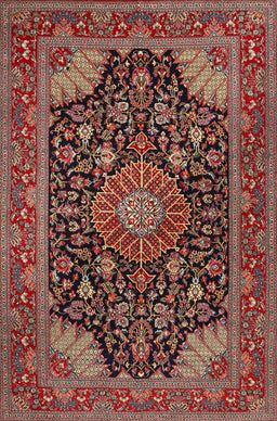 Machine Washable Traditional Saffron Red Rug, wshtr1716