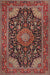 Machine Washable Traditional Saffron Red Rug, wshtr1716