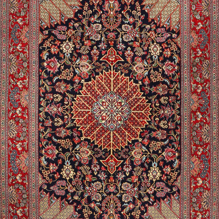 Machine Washable Traditional Saffron Red Rug, wshtr1716
