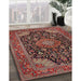 Traditional Saffron Red Medallion Rug in Family Room, tr1716