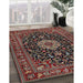 Machine Washable Traditional Dark Almond Brown Rug in a Family Room, wshtr1717